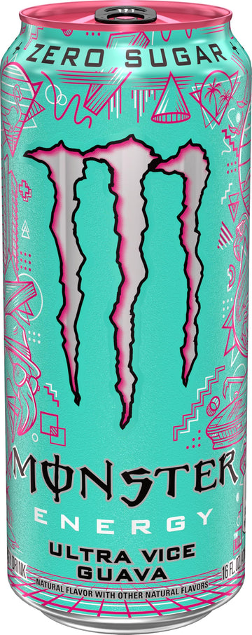 Monster Energy Ultra Vice Guava, Sugar Free Energy Drink, 16 Ounce (Pack Of 15)