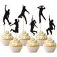 24 Pcs Running Cupcake Toppers Colorful Glitter Sports Fitness Cupcake Picks For Running Theme Boys Girls Marathon Birthday Part