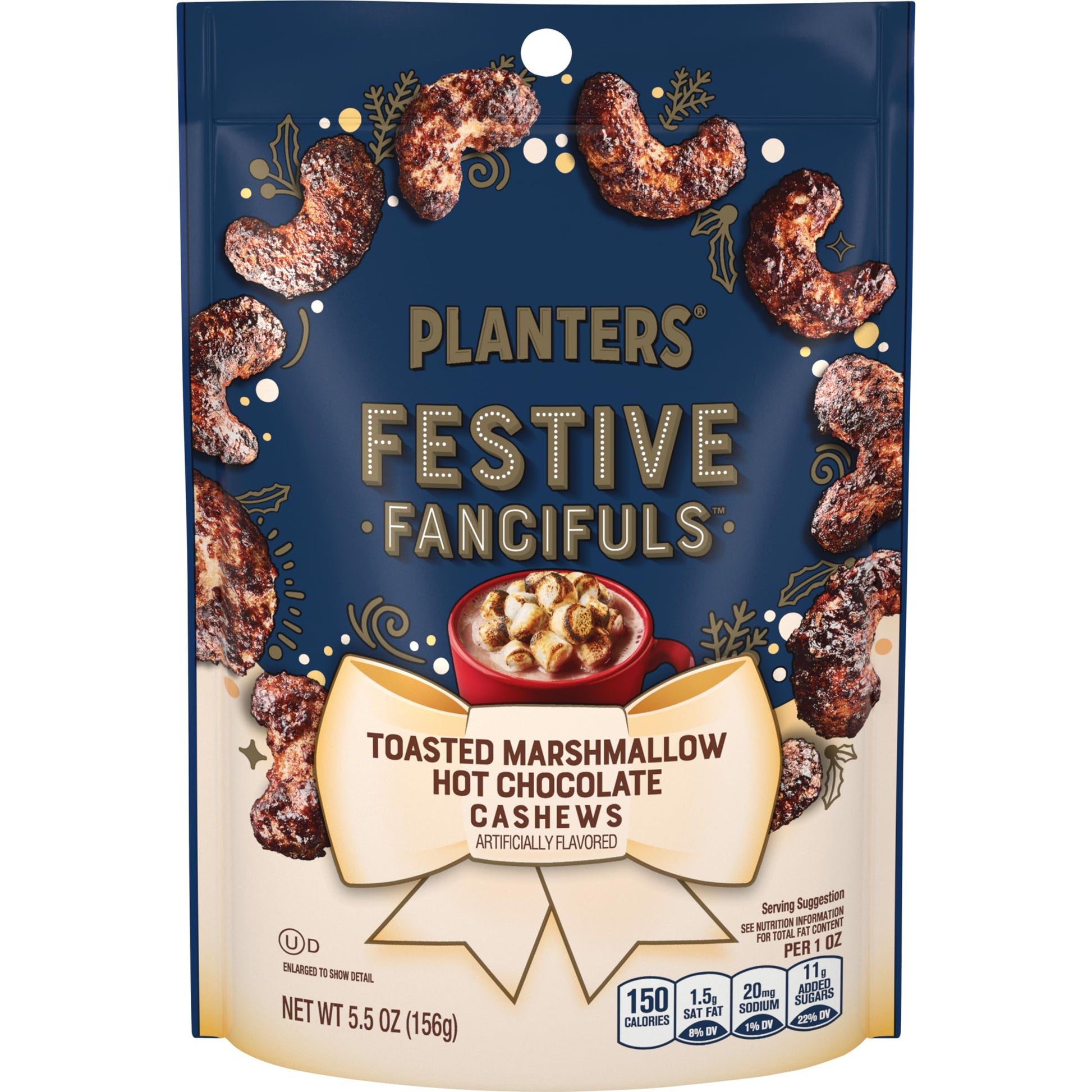 Planters Toasted Marshmallow Hot Chocolate Cashews  5.5 Oz Bag  Special Release Crunchy Cashews  Sweet Snack