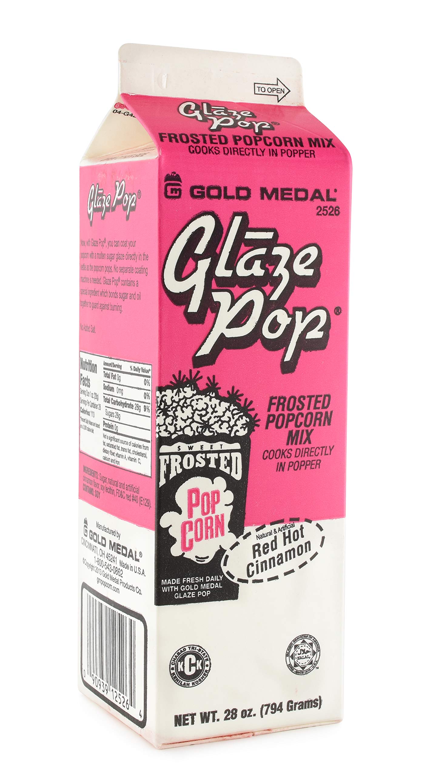 Gold Medal Red Cinnamon Glaze Pop Frosted Popcorn Mix, 28 oz, Pack of 12