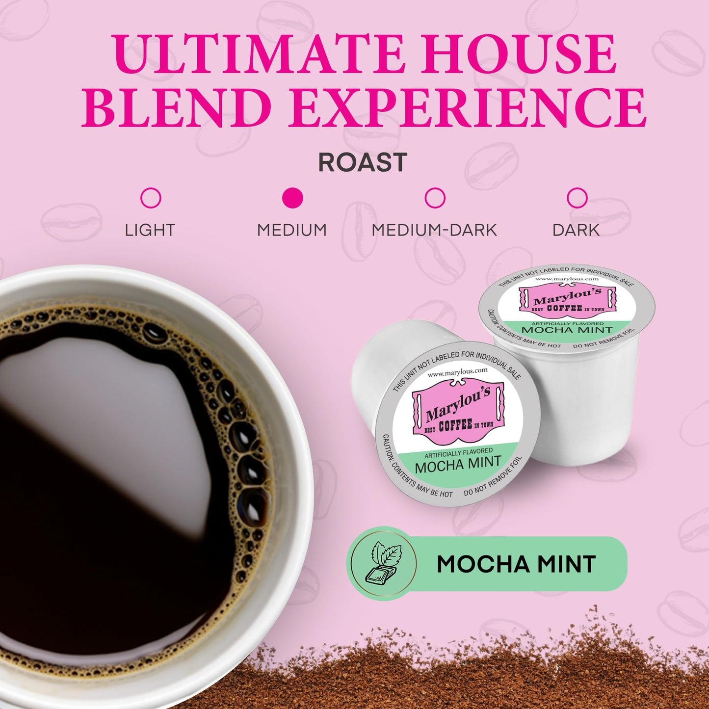 Marylous Mocha Mint Flavored Coffee Pods – 12 Single Serve Pods Compatible with Keurig malt-inspired