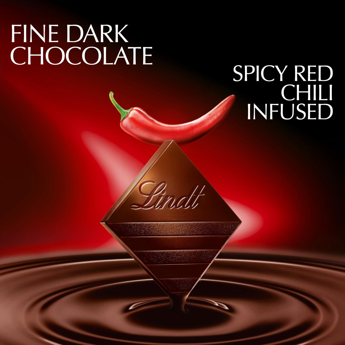 Lindt EXCELLENCE Chili Dark Chocolate Bar, Dark Chocolate Candy, 3.5 oz (12 Pack), Natural