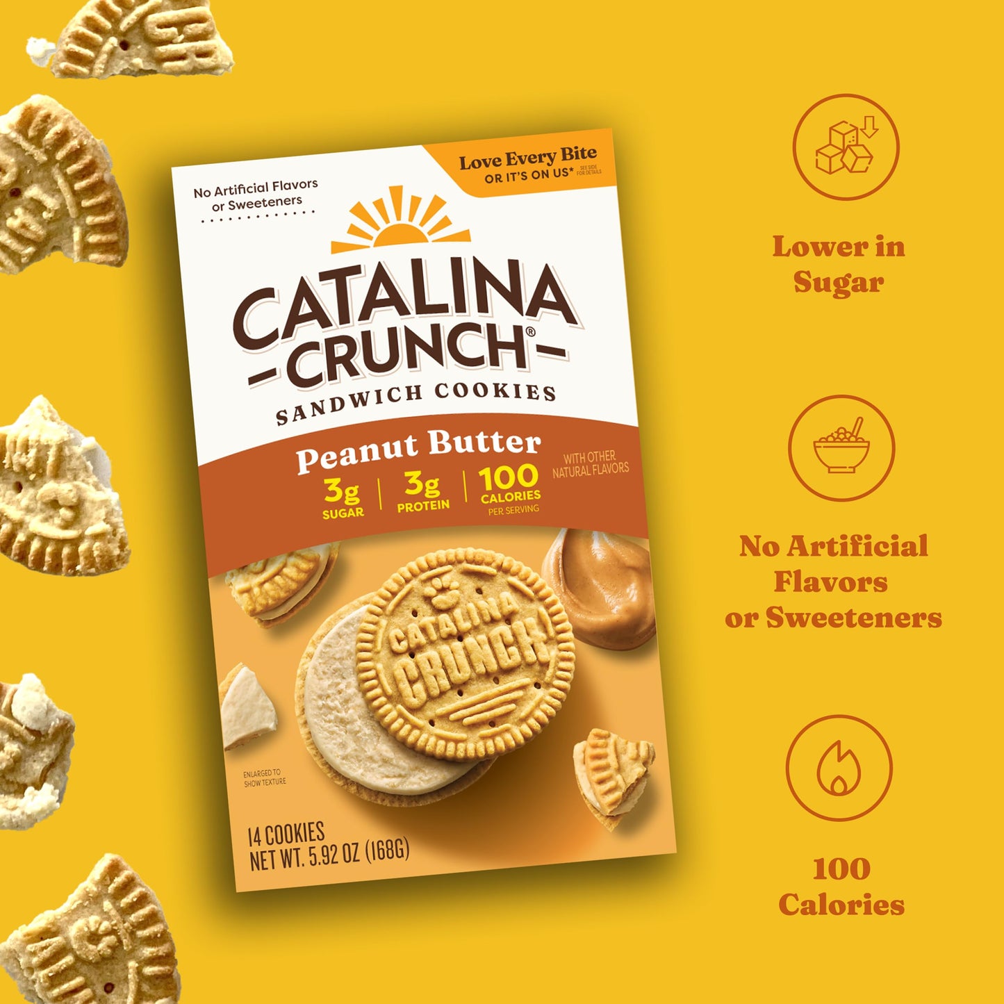 Catalina Crunch Protein Cookies, Low-Sugar, Gluten Free, Vegan, Peanut Butter, 5.9 oz.