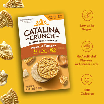 Catalina Crunch Protein Cookies, Low-Sugar, Gluten Free, Vegan, Peanut Butter, 5.9 oz.