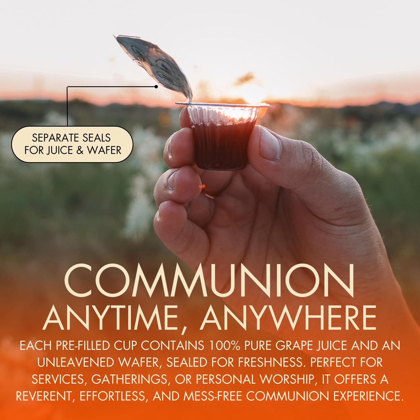 PACK IT HUB Communion Cups and Wafer Set - 500 Count - Plastic - Transparent - Pre-filled with G  Juice