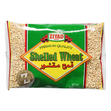Ziyad Top-Grade Quality Shelled Wheat - Finely Ground  Smooth Wheat Cereal - High Fiber  No Cholesterol/Salt - Vitamin-Enriched  Vegan - Quick 30 Min Prep - Versatile For Sweet & Savory Dishes  1 Pound
