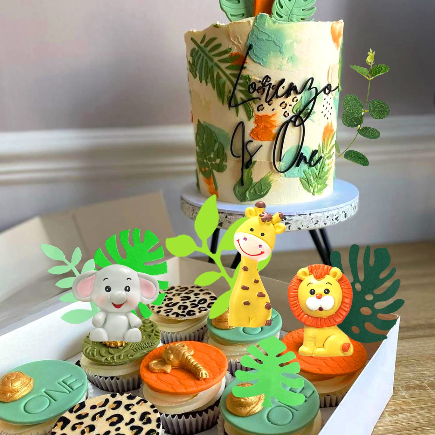 19Pcs Safari Jungle Wild Animals Cake Toppers Mushroom Cake Toppers Spring Insect Cake Toppers With Animal Toys Happy Birthday T