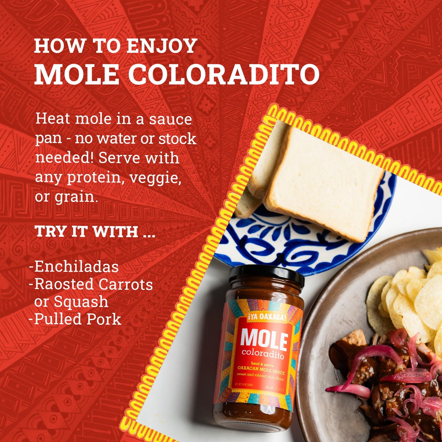 Ya Oaxaca Mole Sauce Coloradito Mild Spice 12oz Vegan Gluten Free
