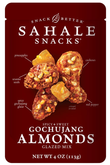 Sahale Snacks Gochujang Almonds Glazed Mix, Gluten Free, 4 Ounce (Pack of 6)