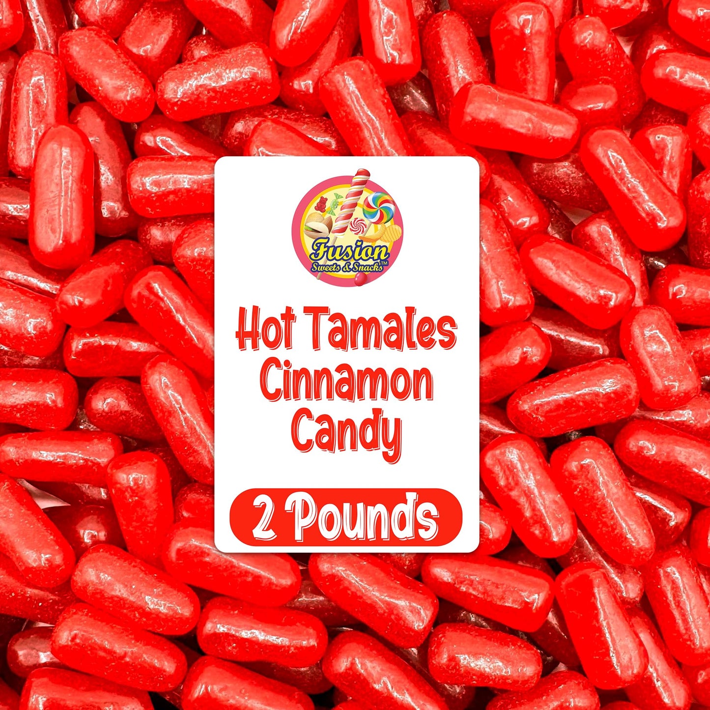 Hot Tamales Fierce Cinnamon Candy - 2 Pound Bulk Bag Spicy Hot Tamales  Chewy Cinnamon Candy  Gluten and Fat Free Red Candies