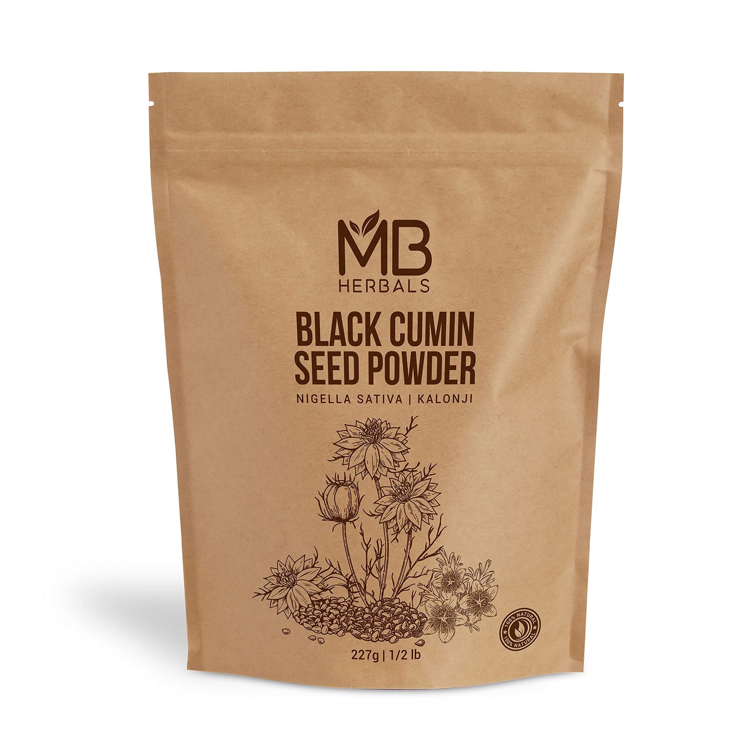 Mb Herbals Black Cumin Seed Powder 227 Gram (8 Oz) | Nigella Sativa Powder | Kalonji Seeds Powder | Black Seeds Powder | Non Gmo