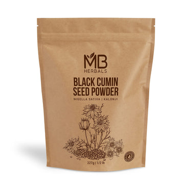 Mb Herbals Black Cumin Seed Powder 227 Gram (8 Oz) | Nigella Sativa Powder | Kalonji Seeds Powder | Black Seeds Powder | Non Gmo