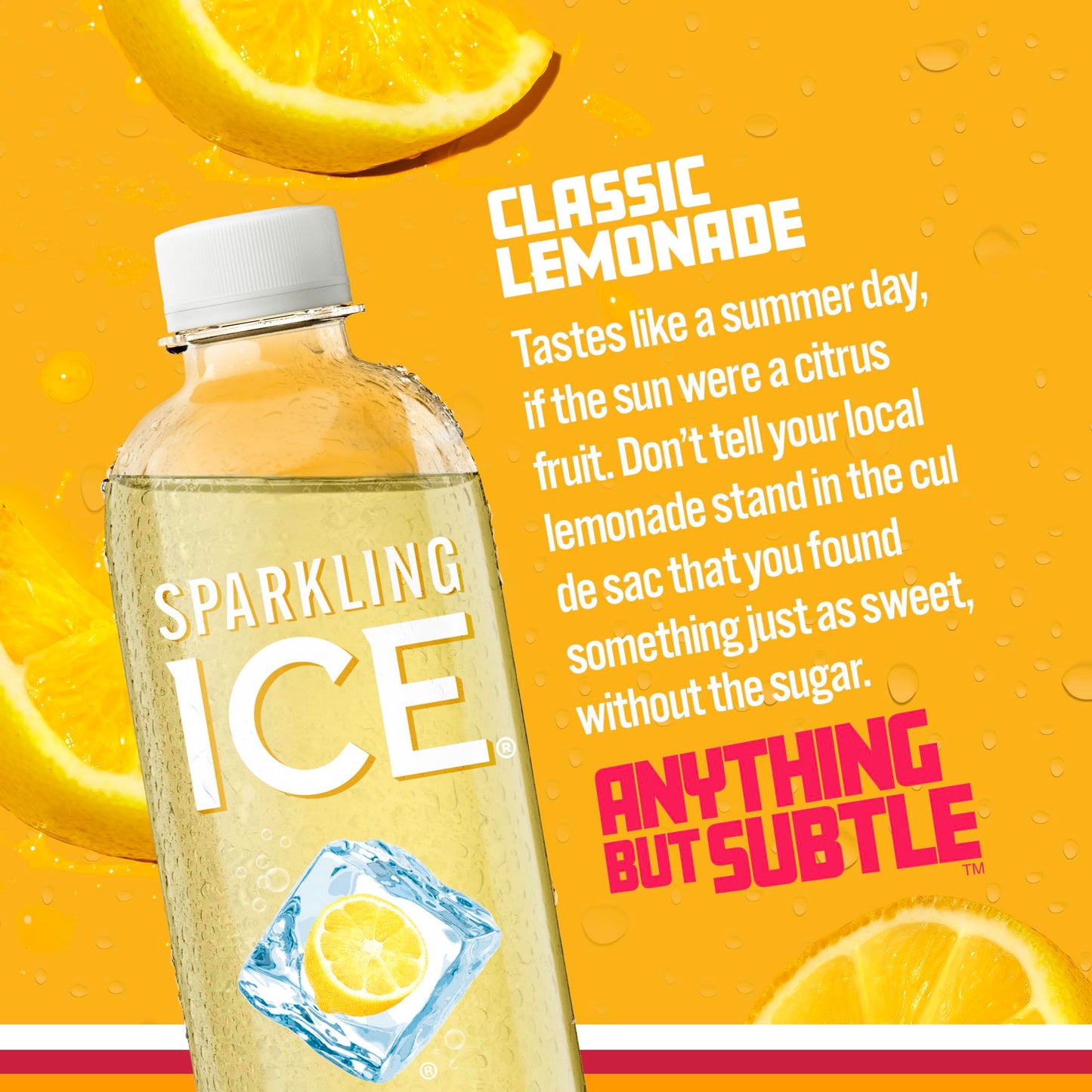 Sparkling Ice Classic Lemonade Sparkling Water, Zero Sugar, 17 Fl Oz (Pack of 12)