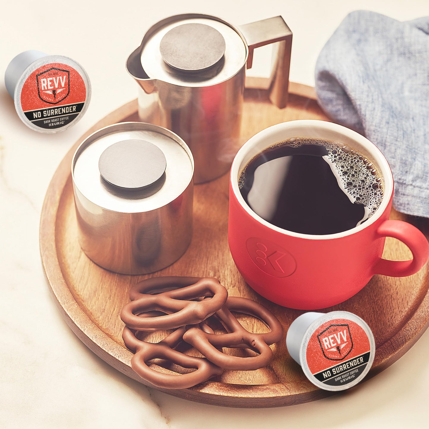 REVV Dark Roast Coffee K-Cup Pods, 24 Count, Single-Serve, Model 5000204430, Coffee