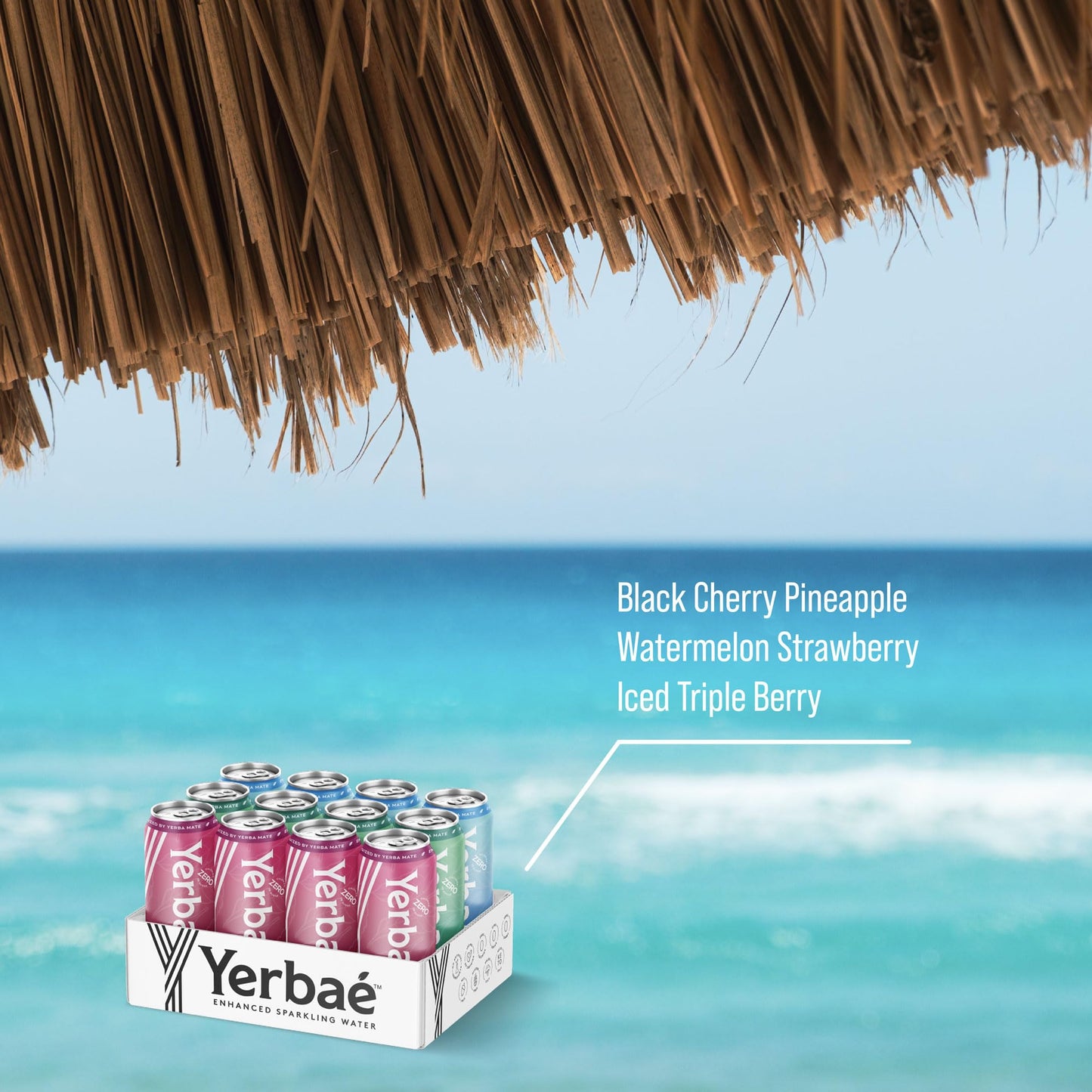 YERBAÉ Yerba Mate Energy Beverage - 0 Sugar, 0 Calories, 16oz Cans, Variety Power Pack (12 Pack) - Healthy Alternative to Sugary Drinks