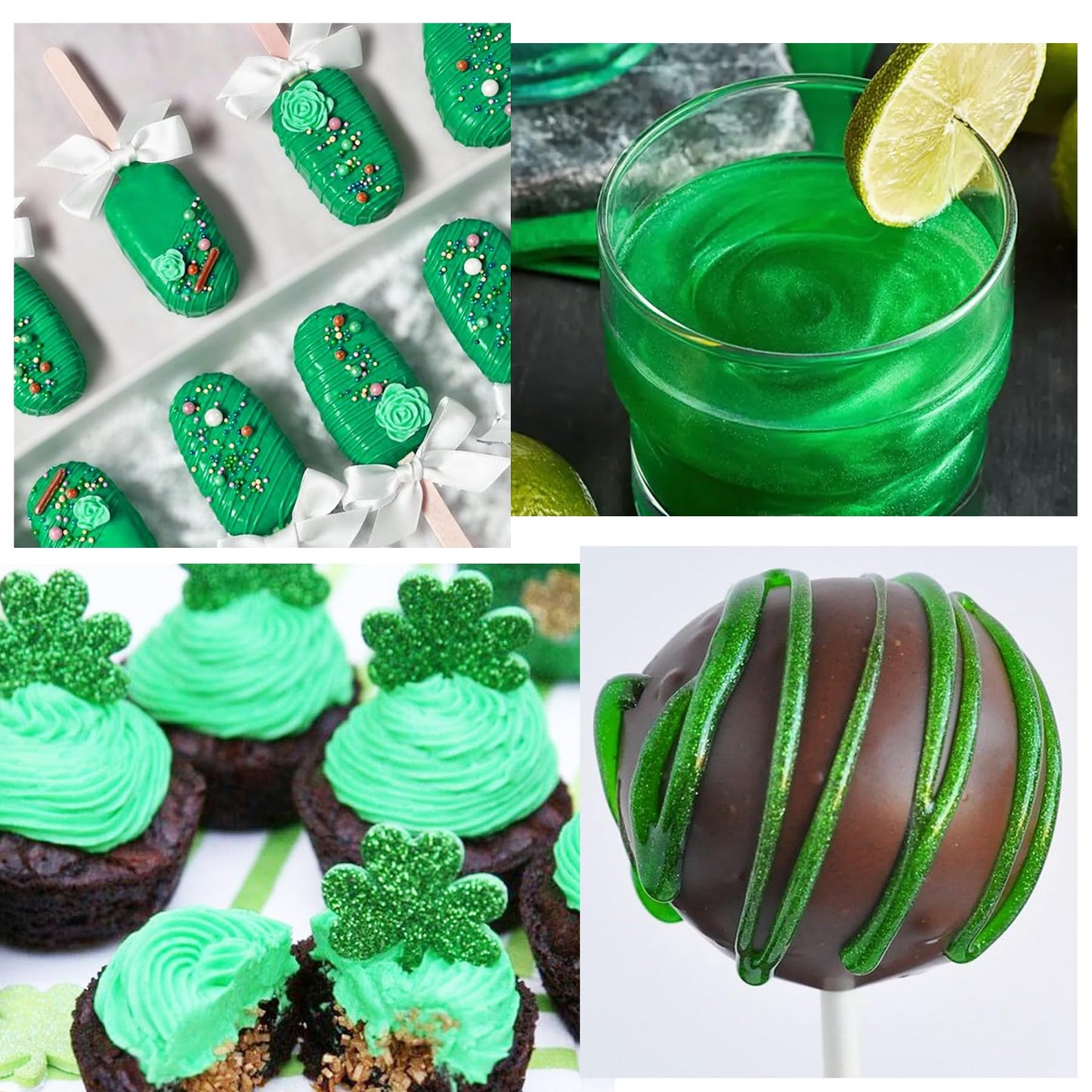 YumCraft Edible Glitter Spray - 20g Luster Dust for Cake Decorating, Green
