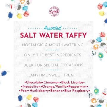 Saltwater Taffy, Gourmet Assorted Taffy, 14 Ounces