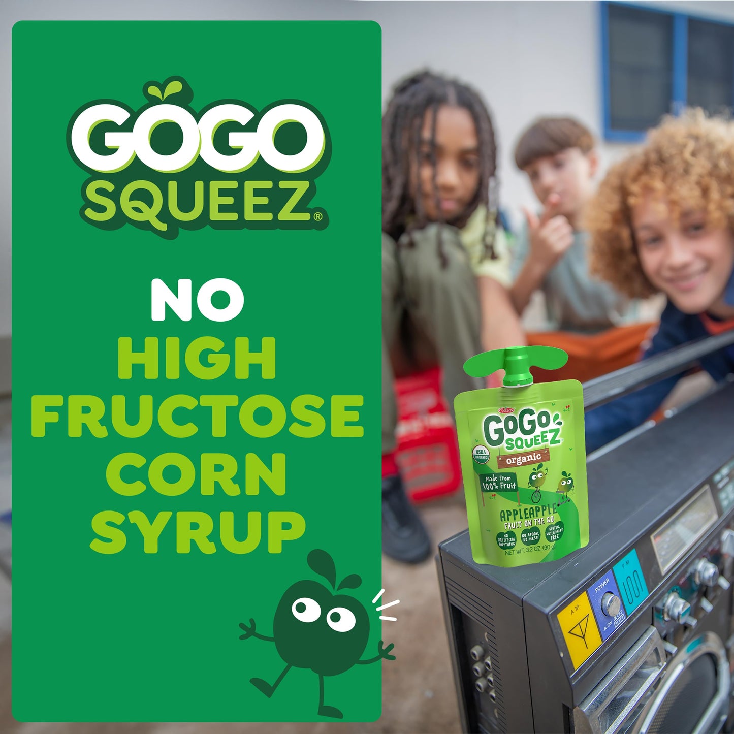 GoGo squeeZ Organic Applesauce and Fruit Puree  Variety Pack  Apple  Strawberry & Banana  3.2 oz (Pack of 12)  Unsweetened Organic Fruit Snacks for Kids  No Gluten  Nut & Dairy  BPA Free Pouches