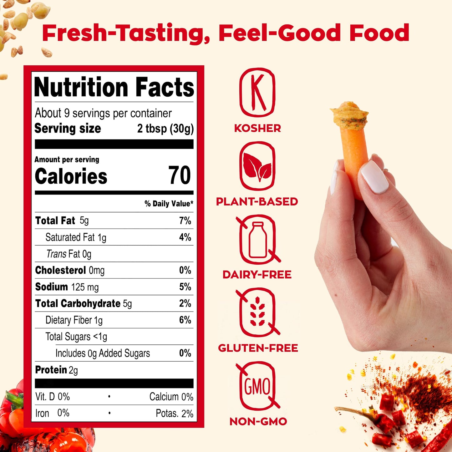 Sabra Roasted Red Pepper Hummus, 10 Oz Tub