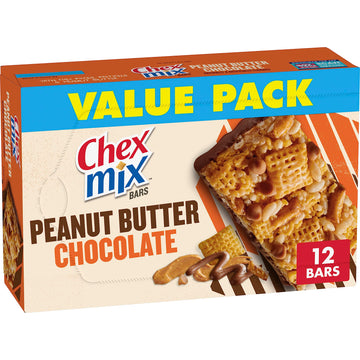 Chex Mix Peanut Butter Chocolate Flavored Treat Bar, Value Pack, 12 Bars, 13.56 Oz