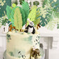 Gyufise 16Pcs Tropical Leaves Cake Toppers Glitter Palm Turtle Leaves Cake Toppers Green Leaf Forest Cupcake Plant Leaf Tropical