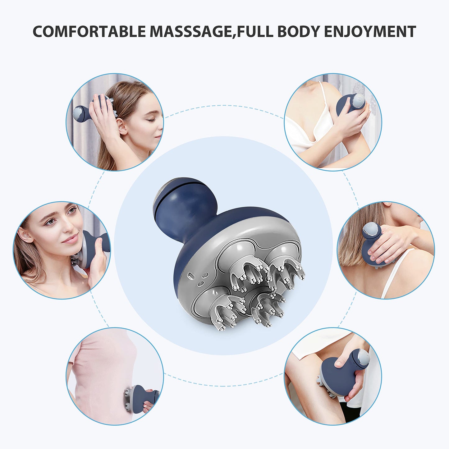 Comfier Cordless Electric Scalp Massager With Mutlti-Modes Vibration, Handheld Cat Head Massager For Pets, Portable Dog Head Mas