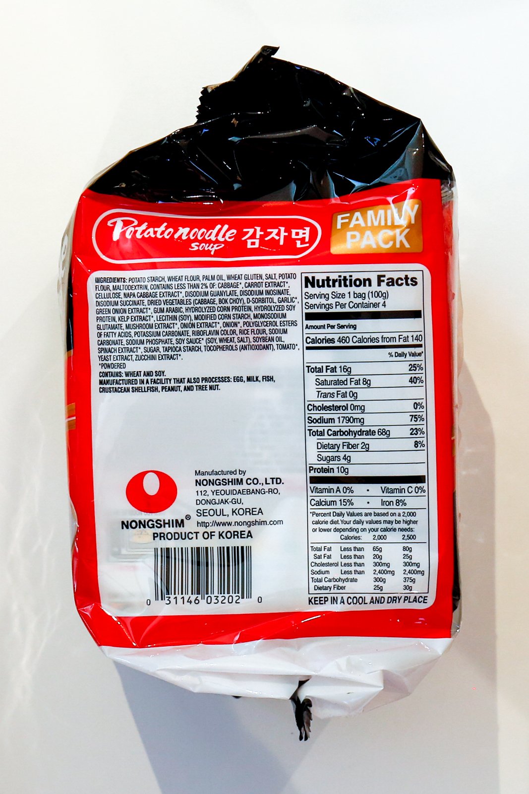 Nongshim Potato Noodle Soup 3.52Oz X 4 Packs