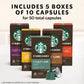 Starbucks By Nespresso Original Line Variety Pack Coffee, 50-Count Espresso Pods