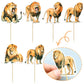 Gyufise 36Pcs Lion Animal Cupcake Toppers & Picks - Lion Birthday Decorations For Baby Shower & Animal Theme Party Cake Decor Su