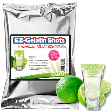 EZ-SQUEEZE Kamikaze Jello Shot Mix - Gluten-Free Gelatin Powder, 6.78 oz, Easy to Make Jello Shots