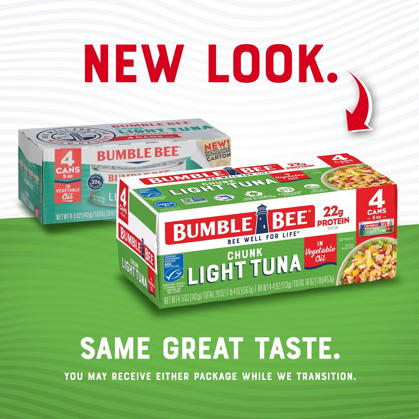Bumble Bee Chunk Light Tuna in Oil, 5 oz Cans, Wild Caught Skipjack, Pack of 4, MSC Certified, Non-GMO, Gluten Free, Kosher