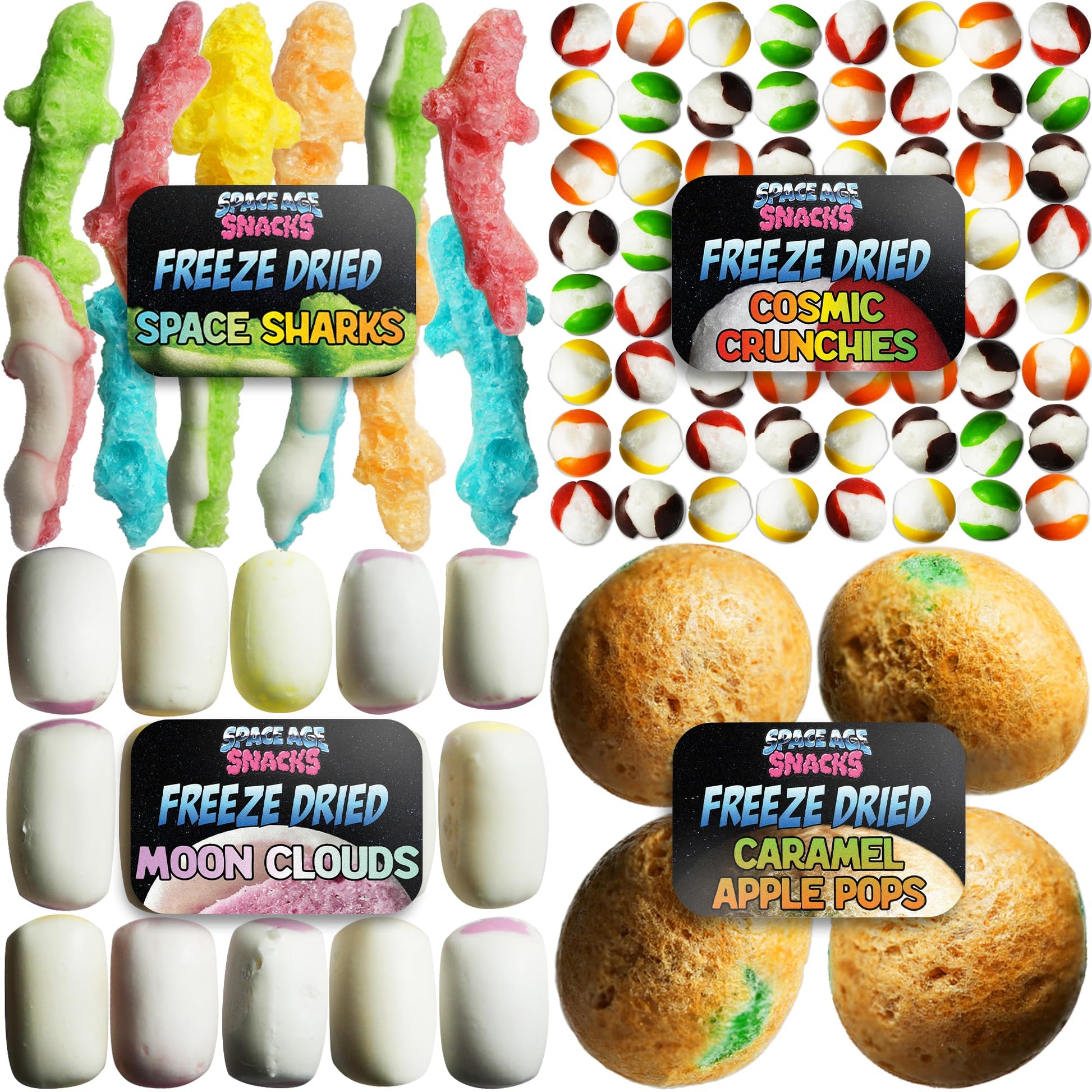 Space Age Snacks Premium Freeze Dried Candy Variety Pack - 4 Kinds Included - Medium Size