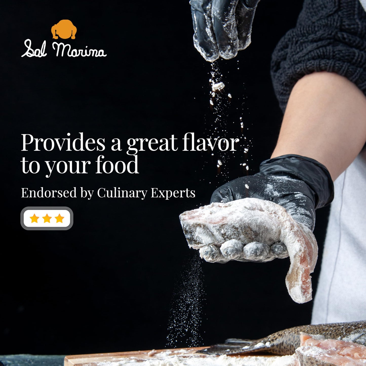 SAL MARINA Sea Salt Flower - Unrefined Kosher Salt, 11oz Container, 100% Natural, Vegan, Gluten Free, Organic Seasoning