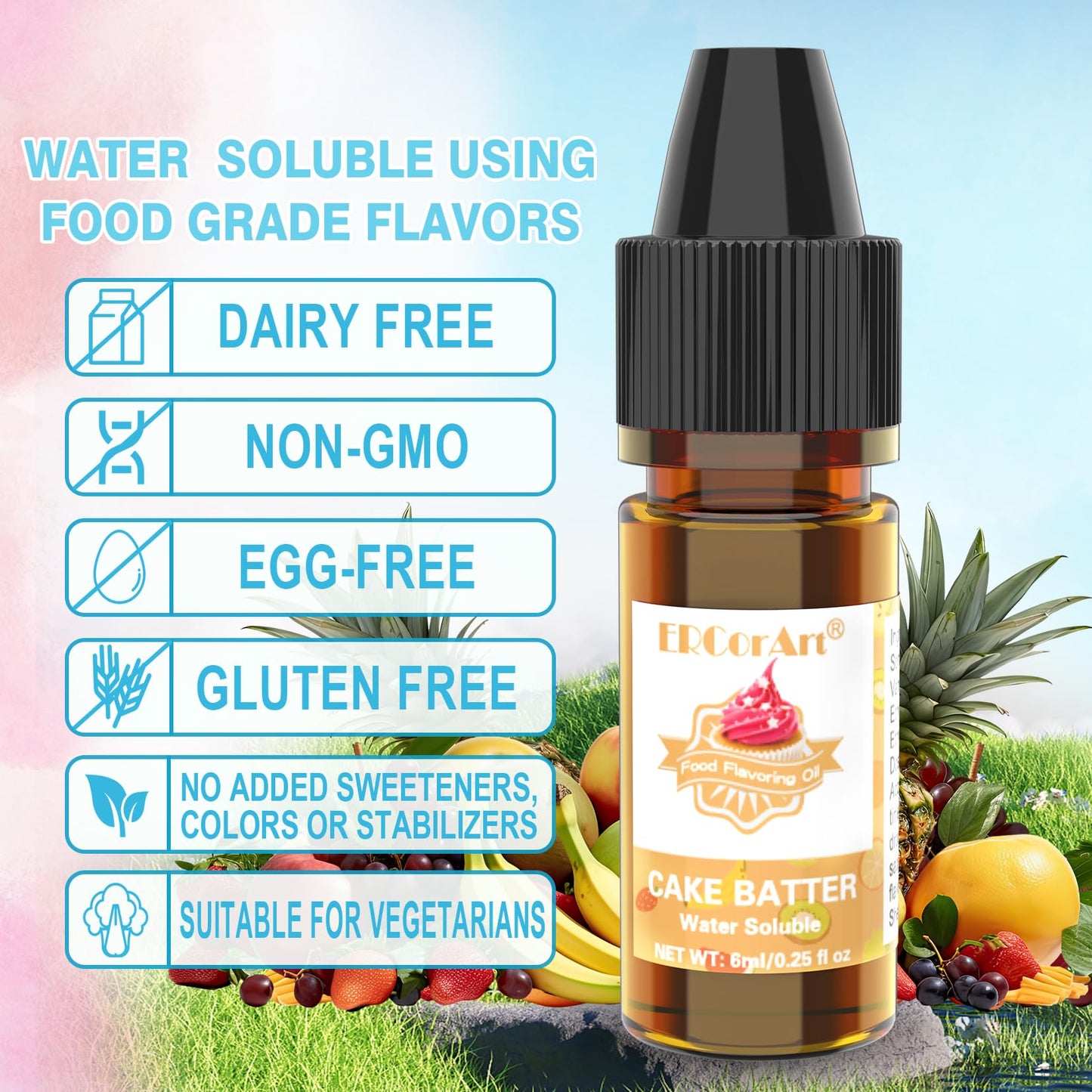 Food Flavoring Oil - Concentrated Candy Flavors, 36 Liquid Lip Gloss Flavoring Oil, Cotton Candy Pineapple Strawberry Flavor Oil