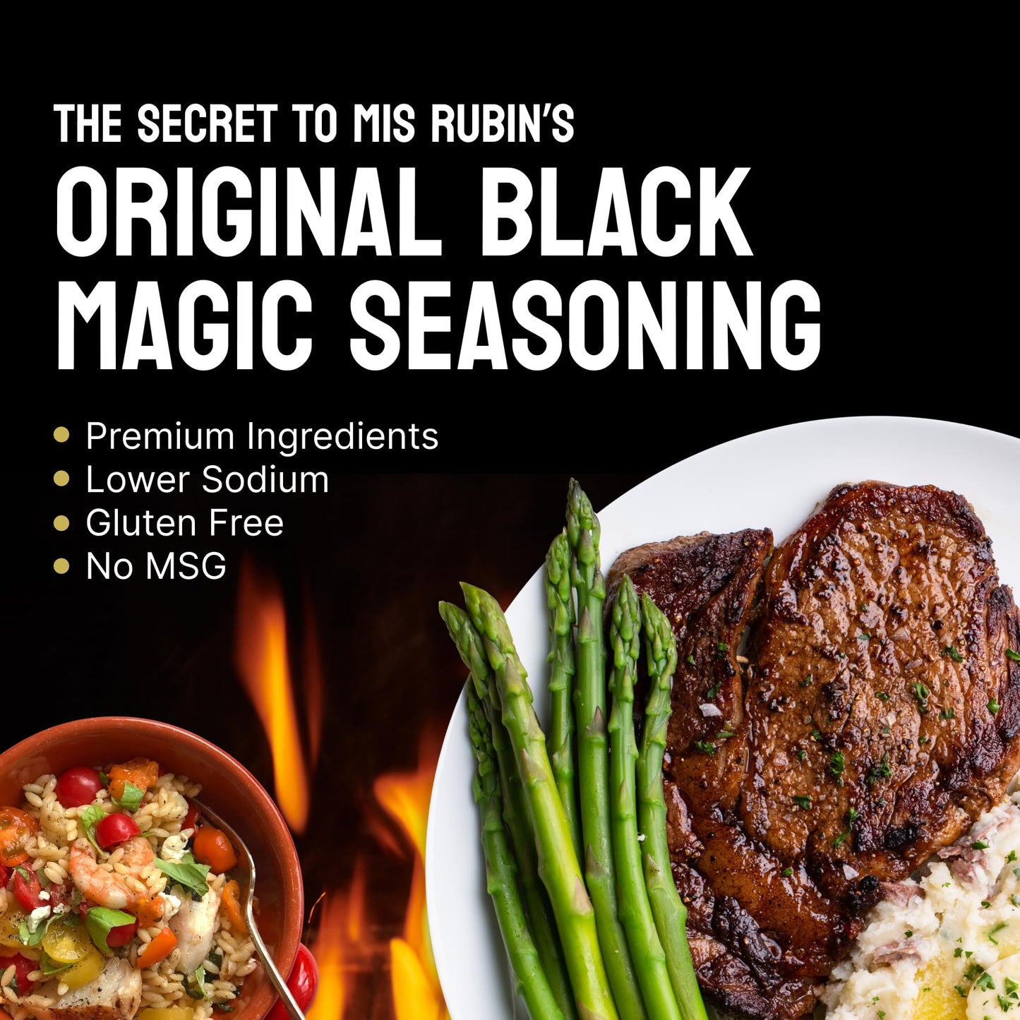 MIS RUBINS BLACK MAGIC SEASONING Charcoal BBQ Seasoning Rub, 5 Oz Shaker