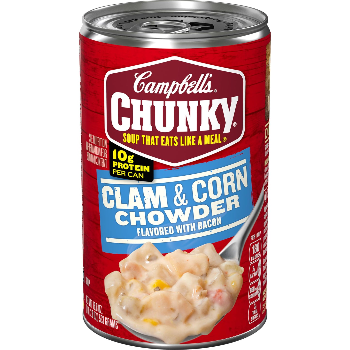 Campbells Chunky Soup, Clam and Corn Chowder, 18.8 Oz Can
