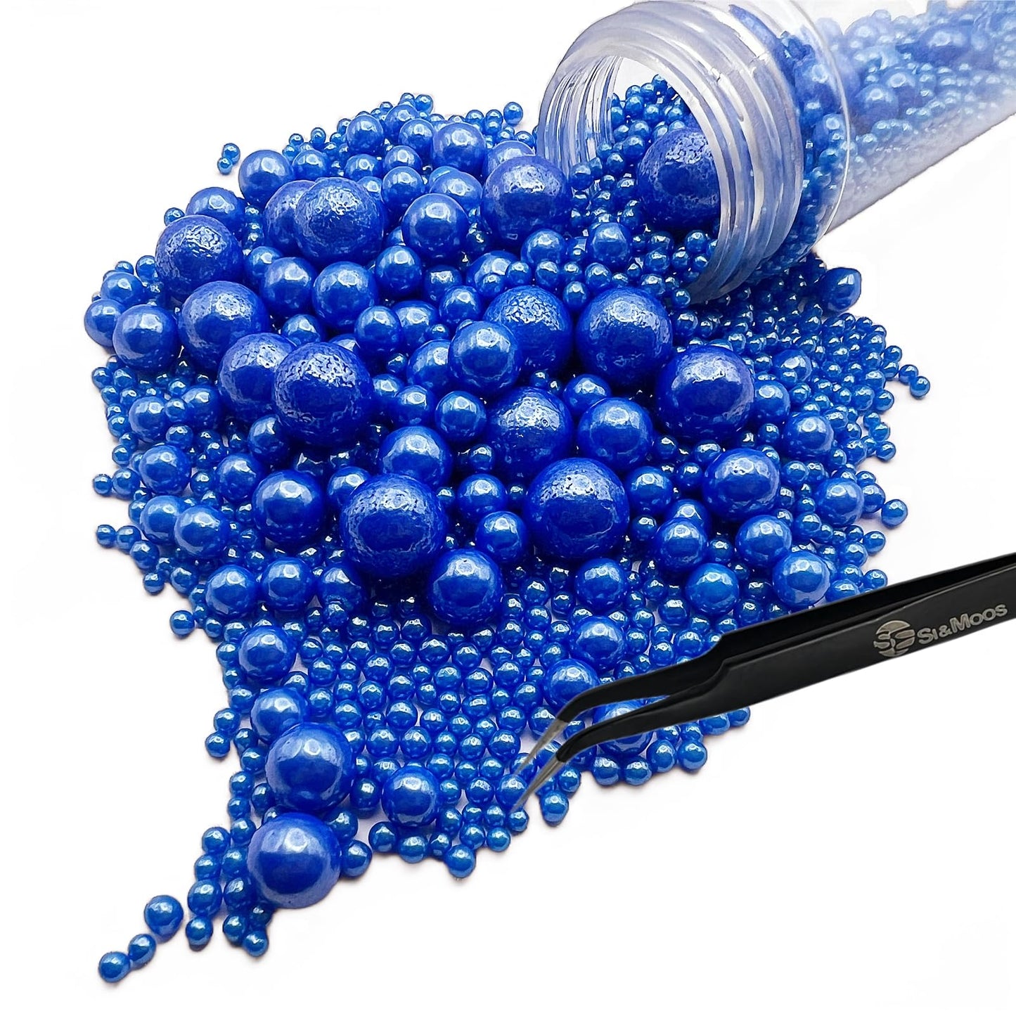 Royal Blue Edible Pearls For Cake Decorating 5.1 Oz | Royal Blue Cake Pearls | Edible Sugar Pearls | Edible Cake Decorations | R