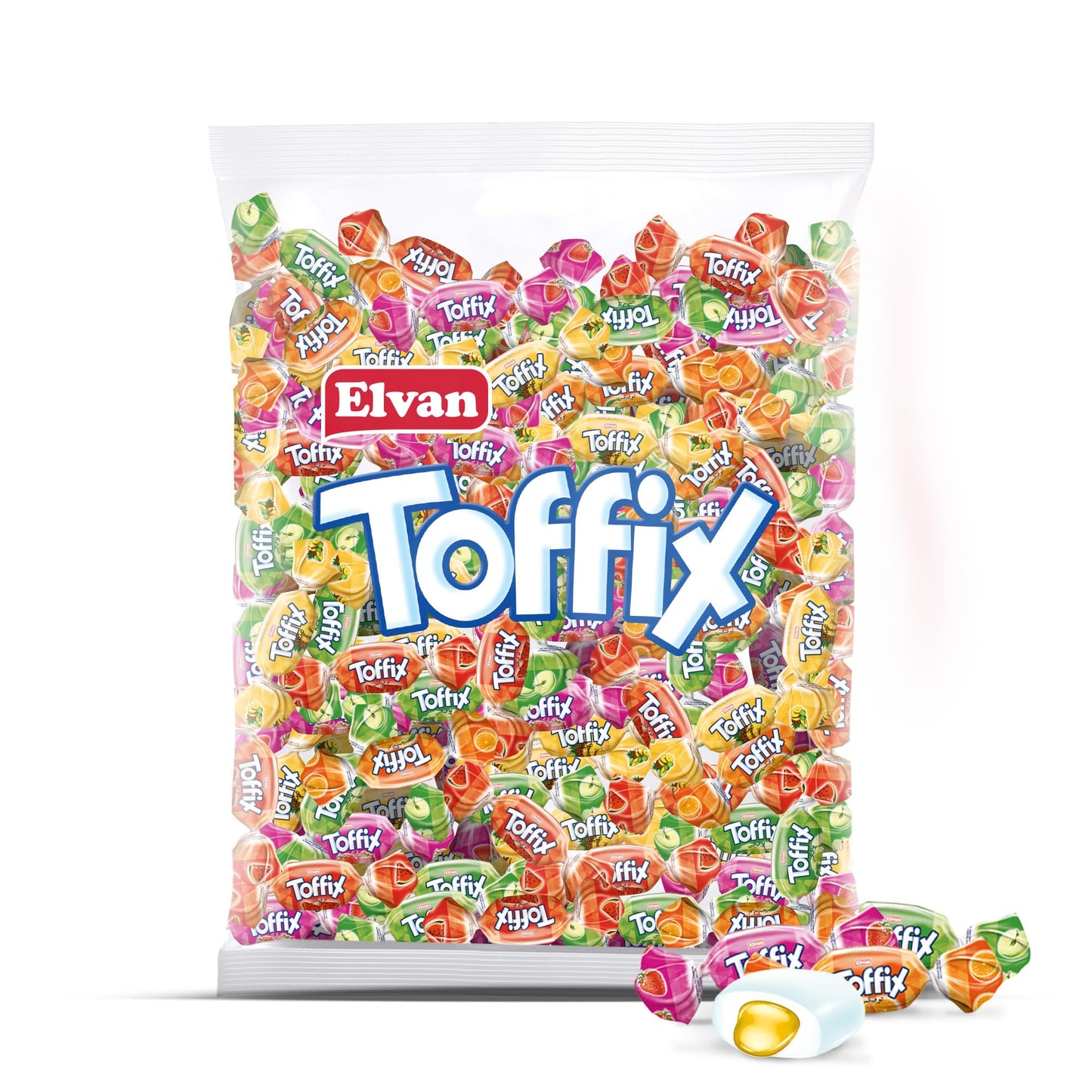 Toffix | Fruit Chews Assorted Bulk Candy 250+ Pieces | Center-Filled Soft Fruit Chews Candy - Individually Wrapped For Freshness