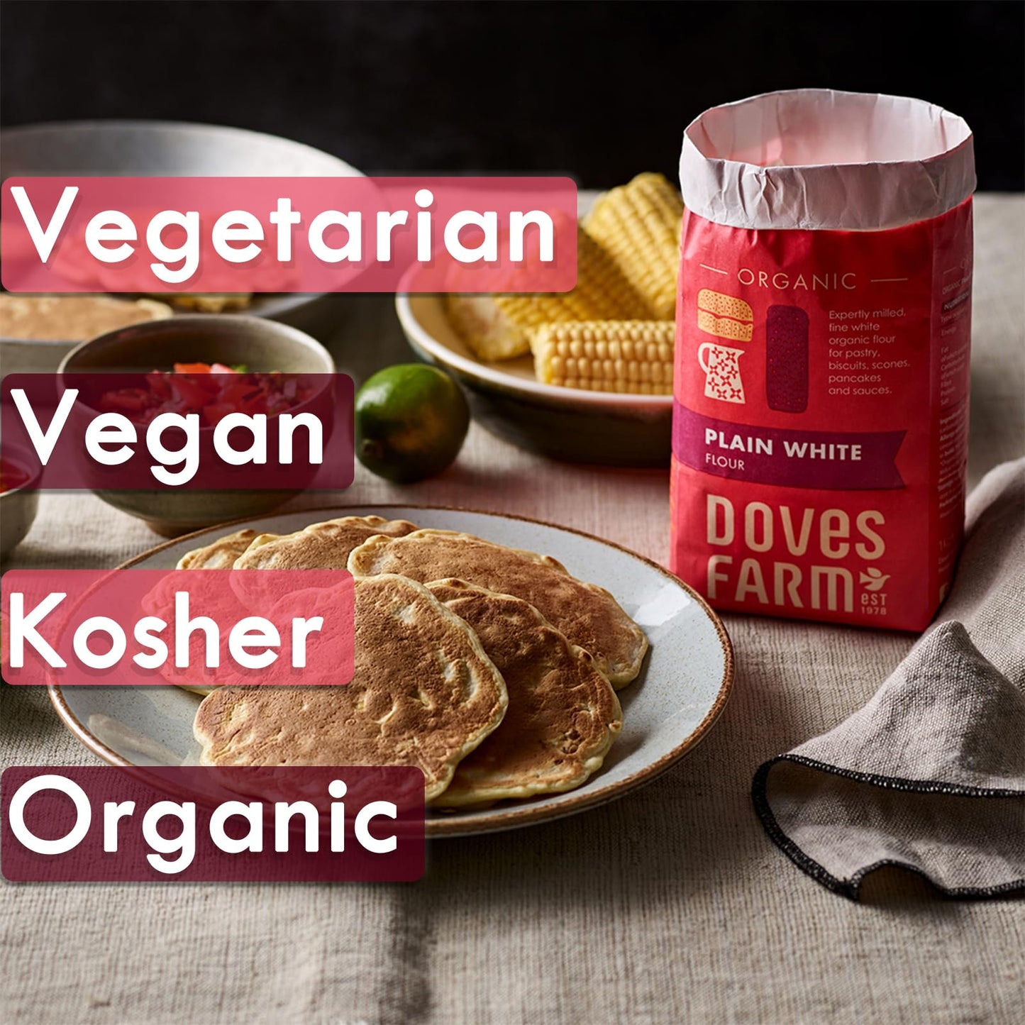 Doves Farm Organic Plain White Flour | Perfect For Pastry, Biscuits, Scones, Pancakes & Sauces | Milled In The Uk | All Purpose