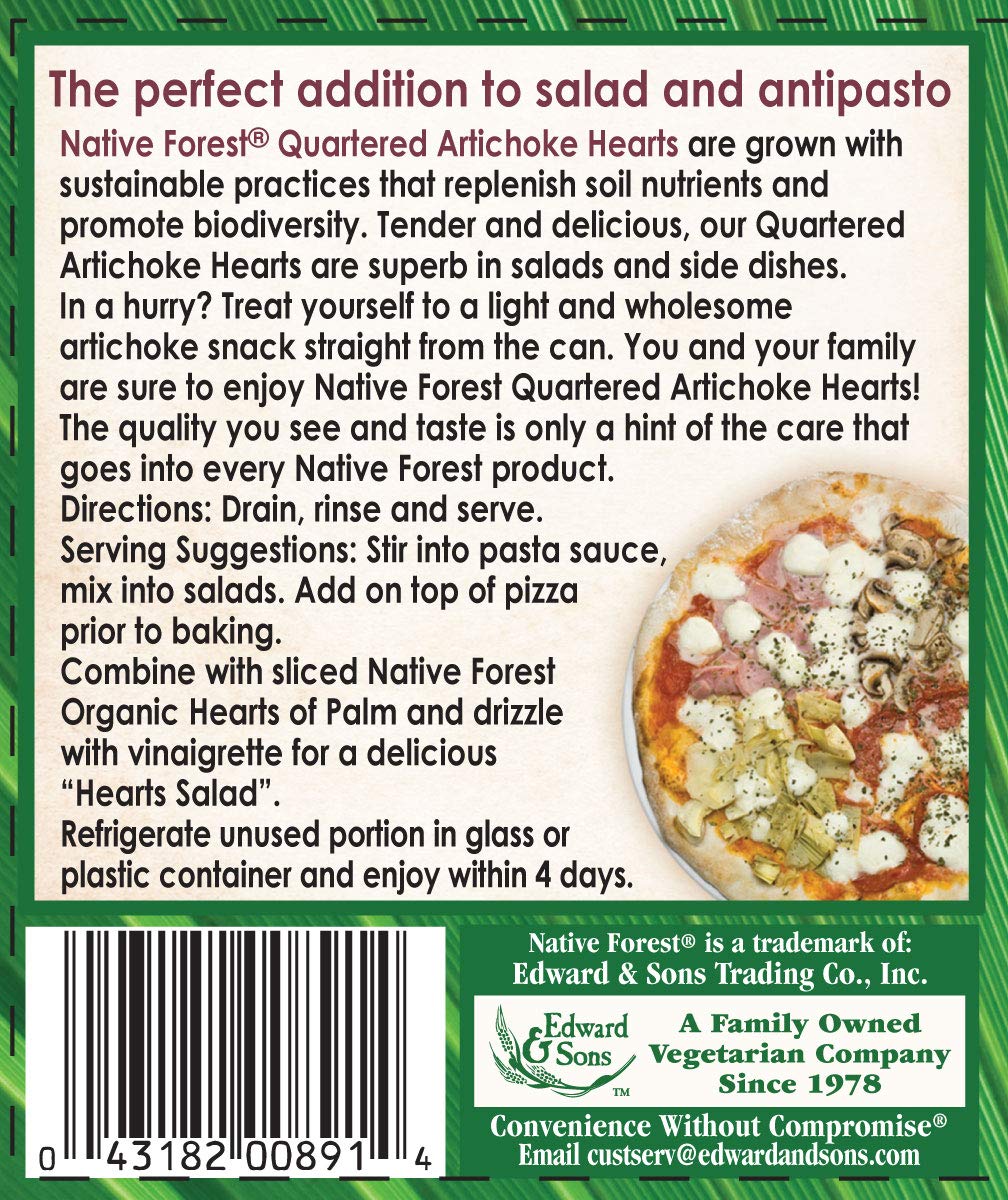 Native Forest Artichoke Hearts in Water, Non-GMO, Vegan, 14 Ounce (Pack of 6), Model 043182008914