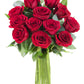 KaBloom Romantic Bouquet - 12 Fresh Red Roses - Gift for Birthday, Anniversary, Valentine - Model KADF4305-V999-A999