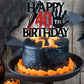 Black Glitter Killer Happy 40Th Birthday Cake Topper, Halloween Zombie Vampire Bloody Friday Birthday D  Cor, Halloween Horror T
