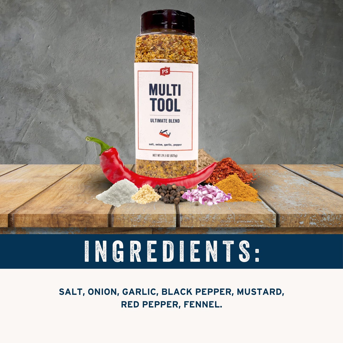 PS Seasoning Multi Tool Ultimate Blend All Purpose Seasoning, 29.1oz, Classic SPG BBQ Rub for smoky aroma, Grilling, Steaks, Burgers, Veggies