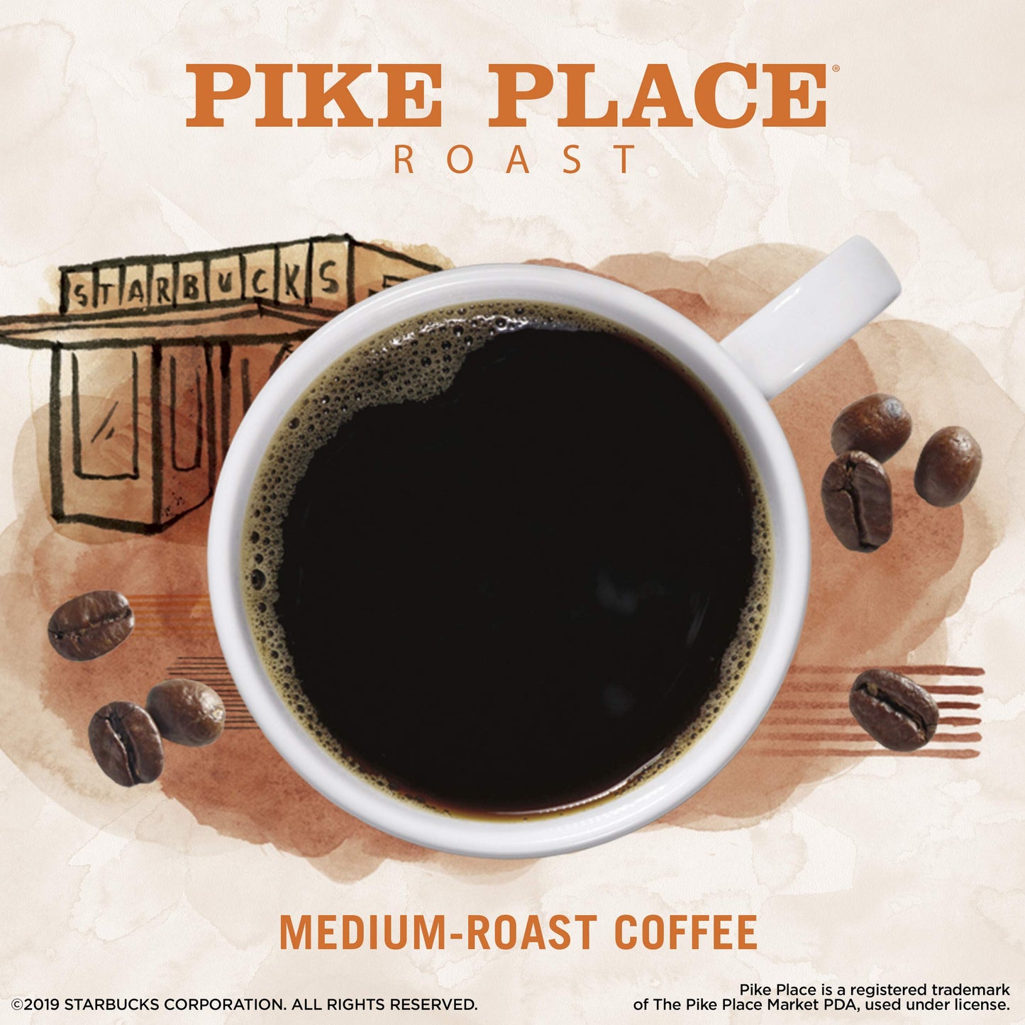 Starbucks VIA Instant Coffee, Medium Roast, Pike Place, 50 Packets, Single-Serve, 100% Arabica