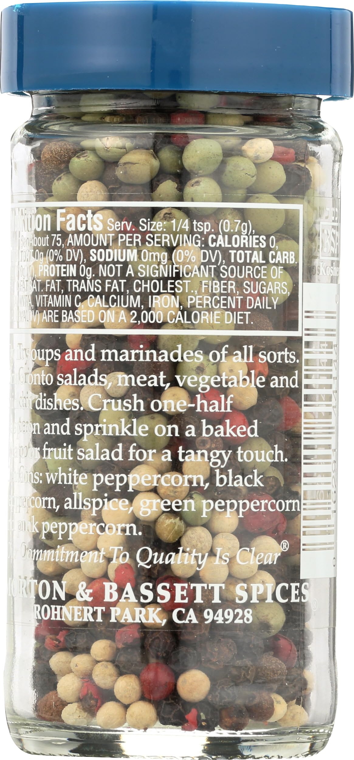 Morton & Bassett Rainbow Peppercorns, 1.9 Ounce, Spice Blend, Flavor Enhancer