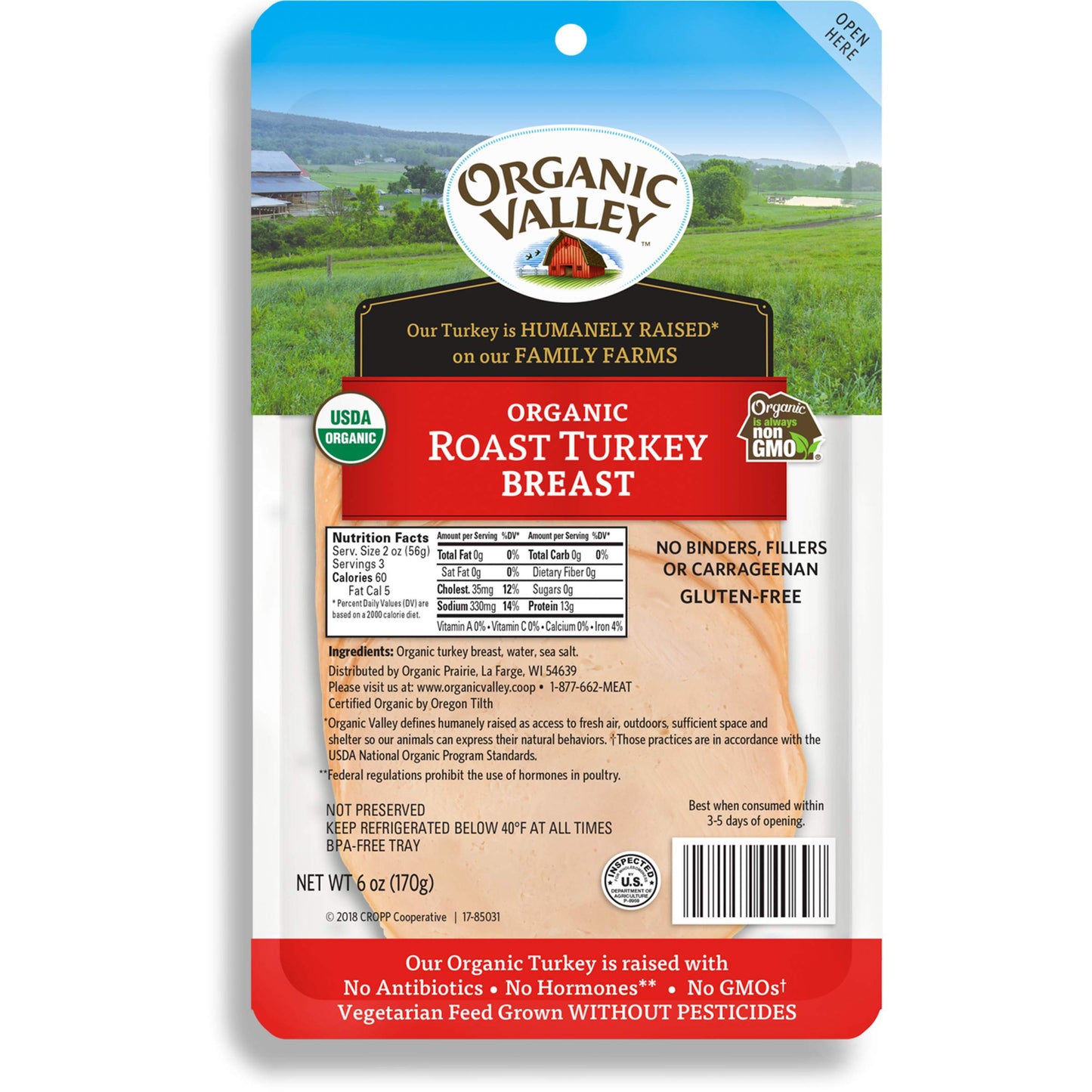 Organic Valley Organic Roast Turkey Breast Slices, 6 Oz
