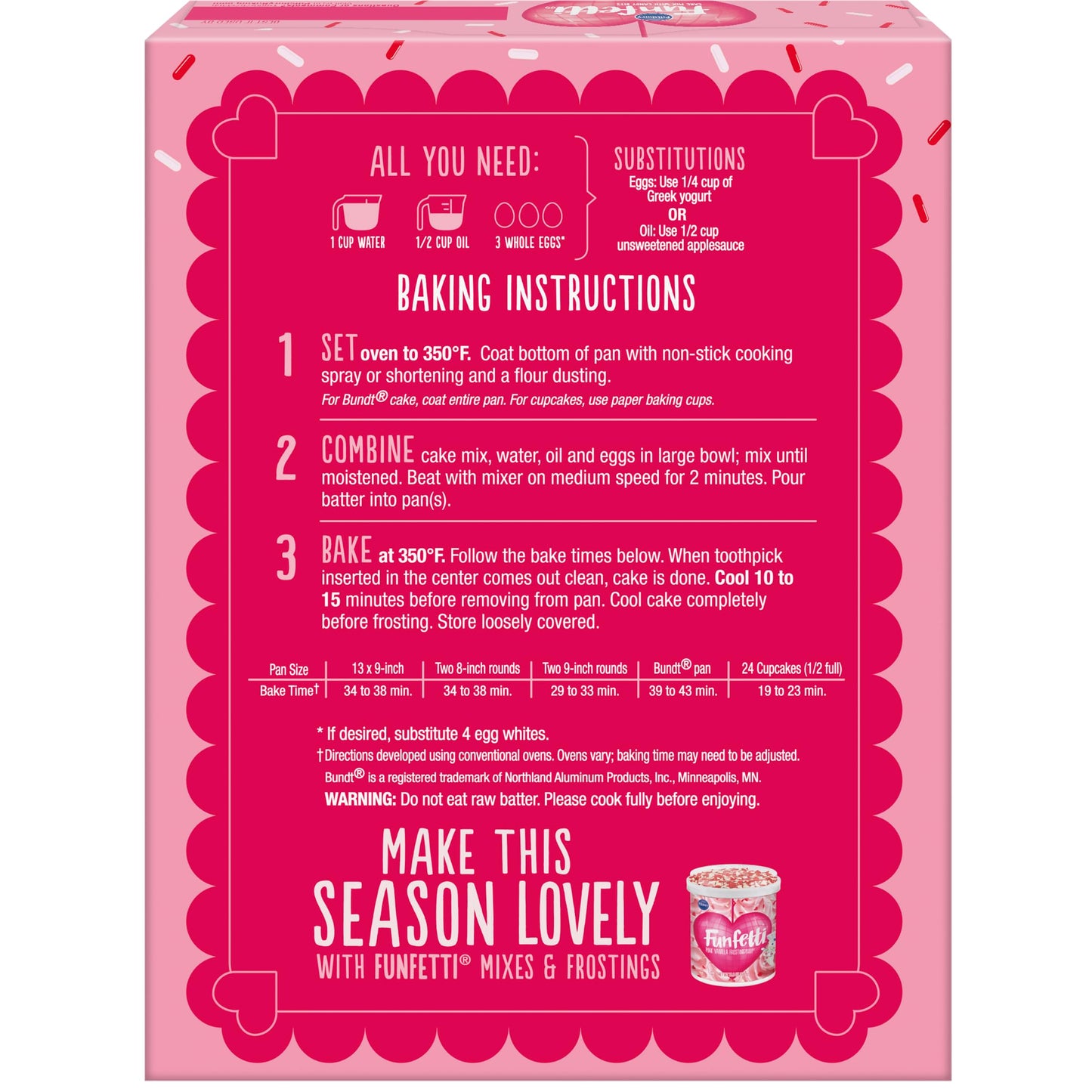 Funfetti Cake & Cupcake Mix With Candy Bits, 15.25 Oz Box (Pack Of 3)