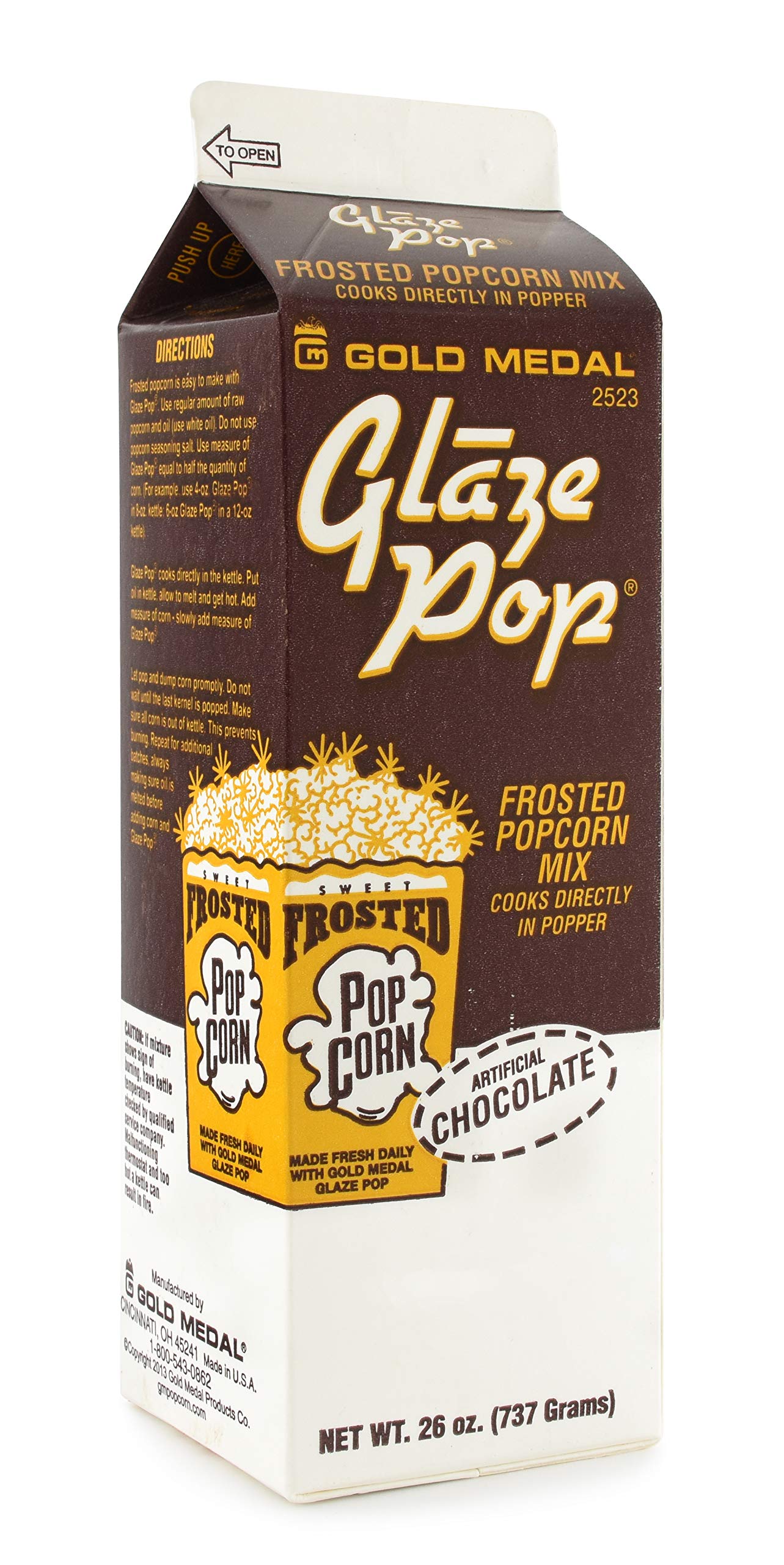 Gold Medal Chocolate Glaze Frosted Popcorn Mix, 14 oz, Pack of 12