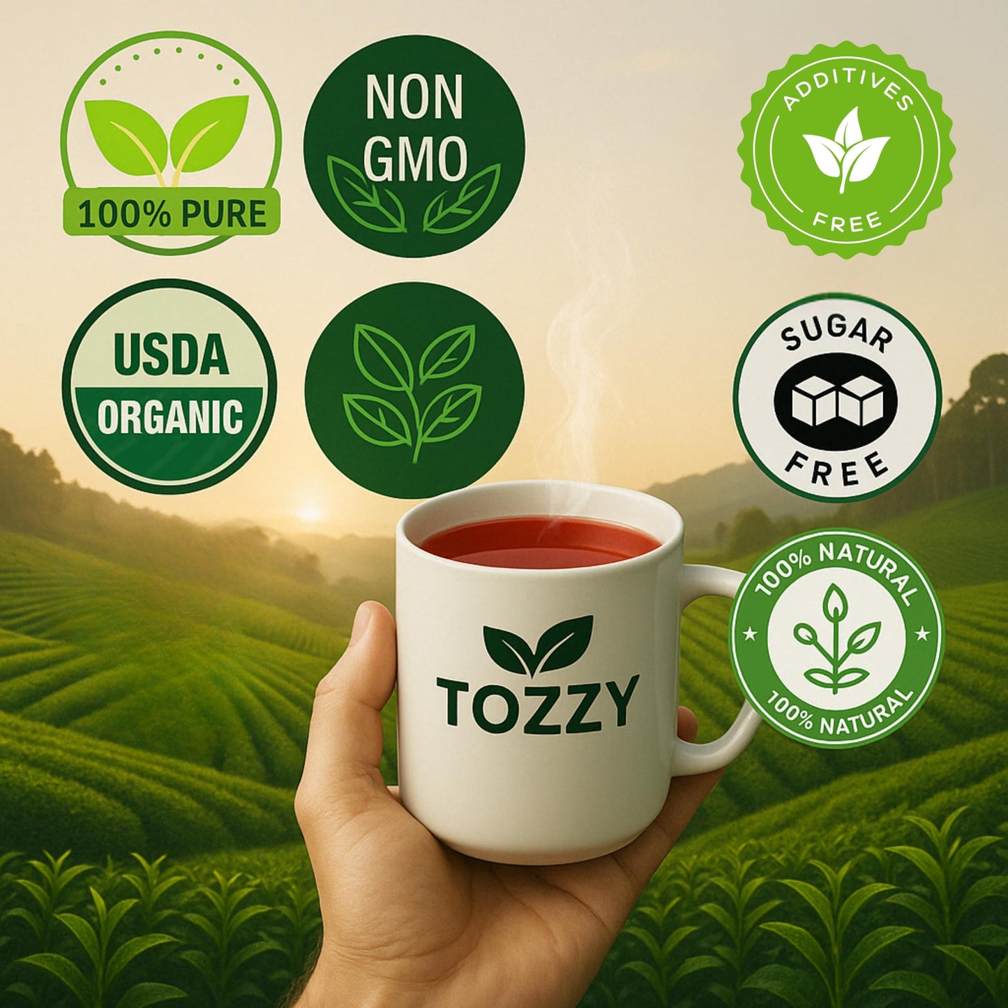 Tozzy Organic Hibiscus Tea - 100 Count, Plant-Based Pyramid Tea Bags