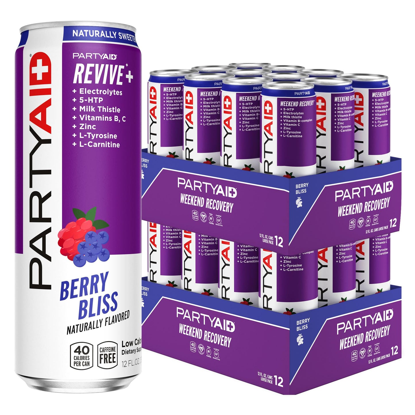 LIFEAID PARTYAID Rehab Blend, Caffeine-Free, 12 Fl Oz (Pack of 24), Color: Partyaid, Model: 609207953999